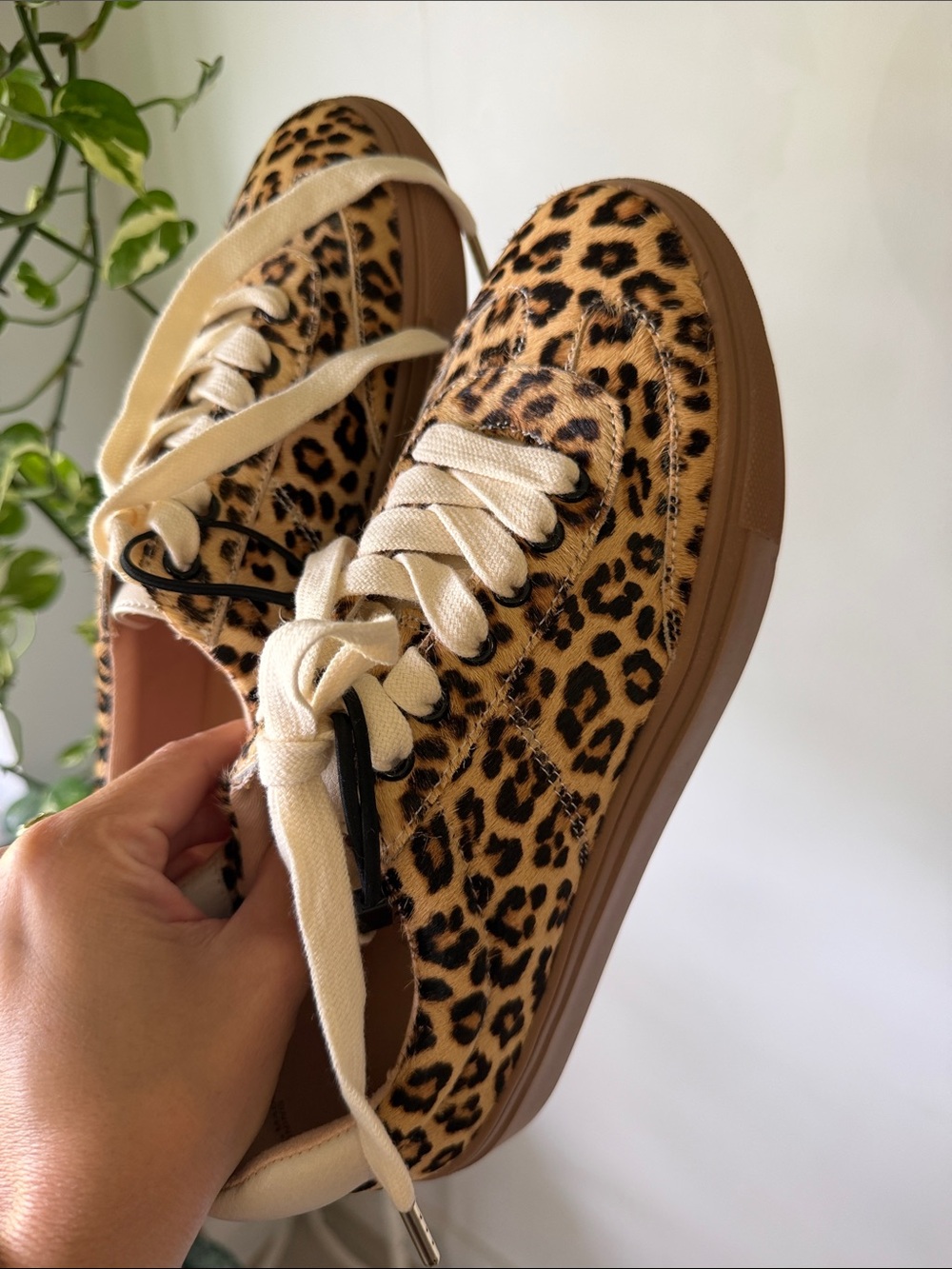 LOFT Leopard-Print Low-Top Sneakers - Tan, Black & Cream - Picture 4 of 5